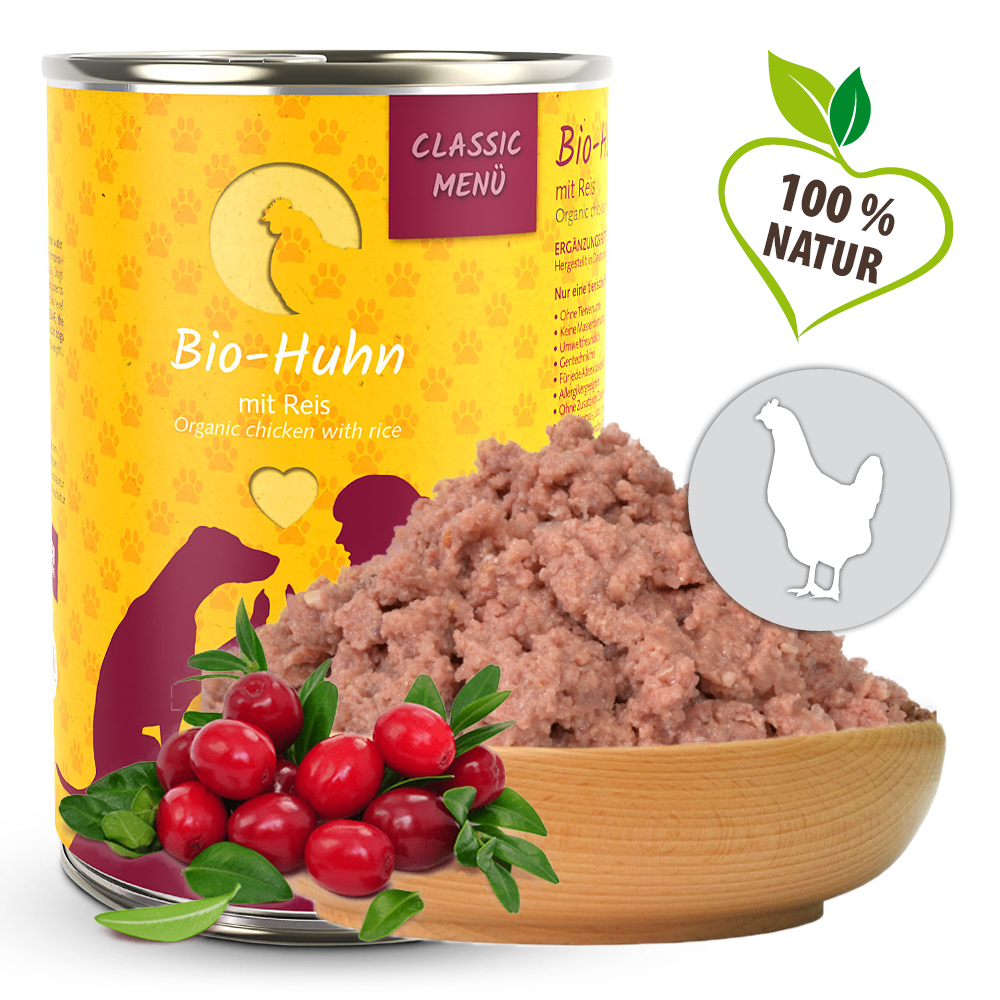 Herrmann's Konzerva pro psy - Kuřecí maso s rýží (Bio) Váha: 400 g