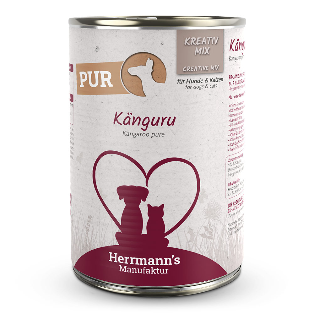 Herrmann's Konzerva pro psy a kočky - Klokaní maso Váha: 400 g
