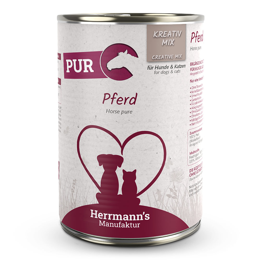 Herrmann's Konzerva pro psy a kočky - Koňské maso Váha: 400 g