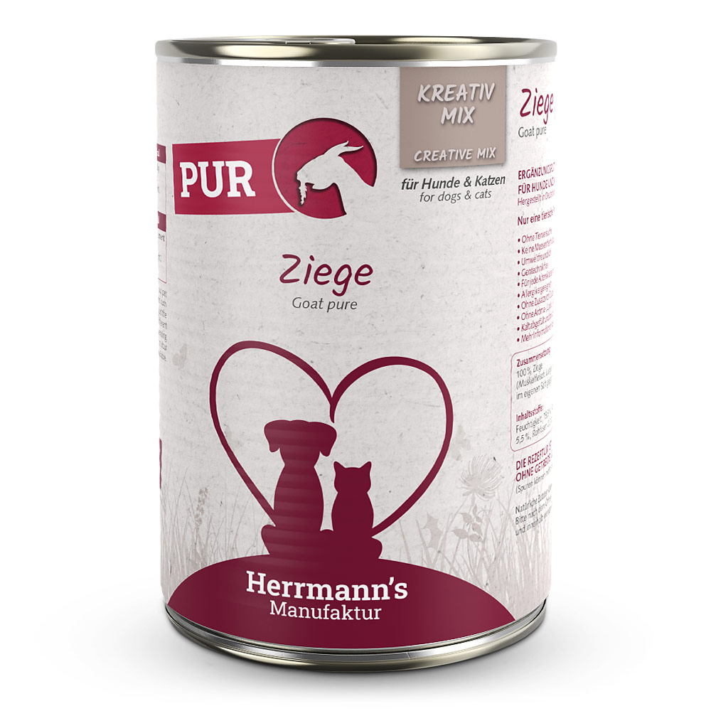 Herrmann's Konzerva pro psy a kočky - Kozí maso Váha: 400 g