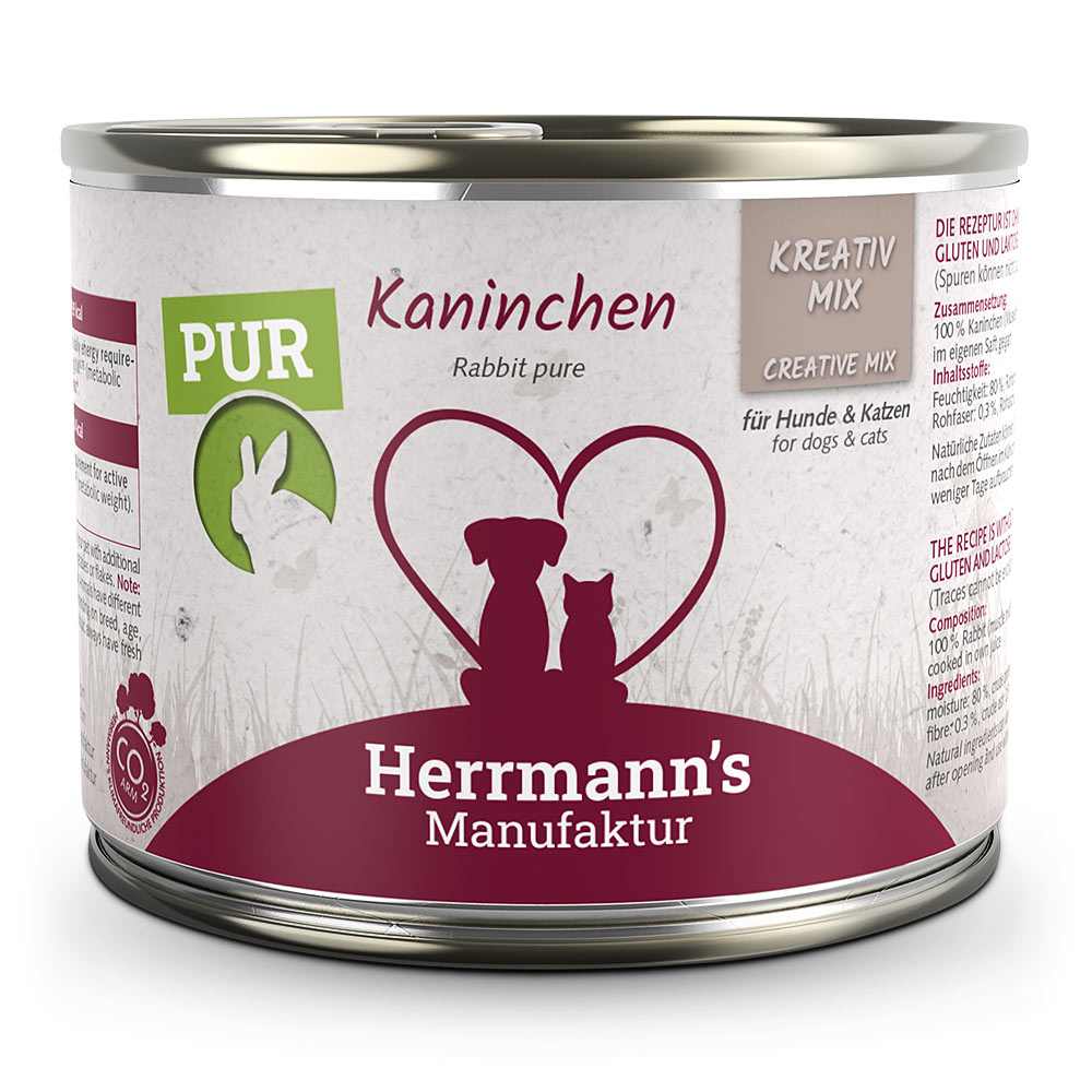 Herrmann's Konzerva pro psy a kočky - Králičí maso Váha: 200 g