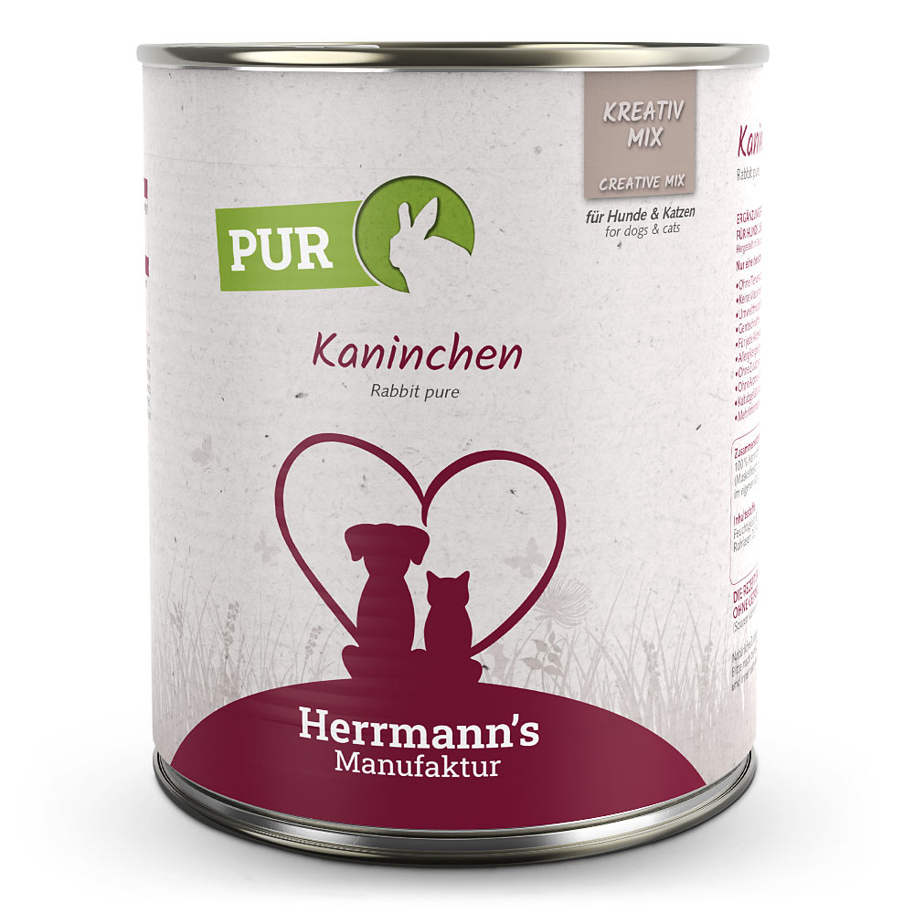 Herrmann's Konzerva pro psy a kočky - Králičí maso Váha: 800 g