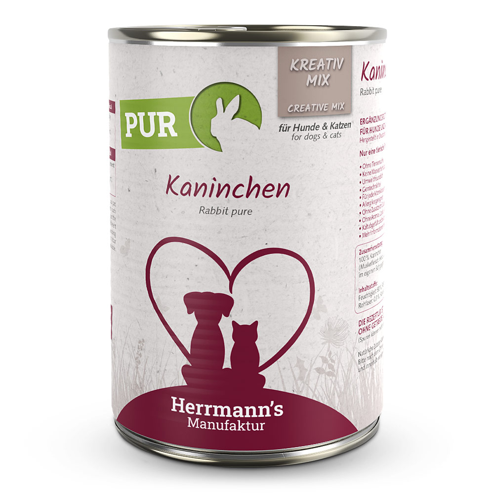 Herrmann's Konzerva pro psy a kočky - Králičí maso Váha: 400 g