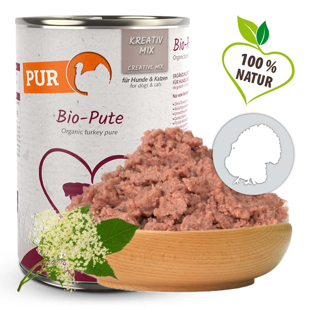Herrmann's Konzerva pro psy a kočky - Krůtí maso (Bio) Váha: 800 g