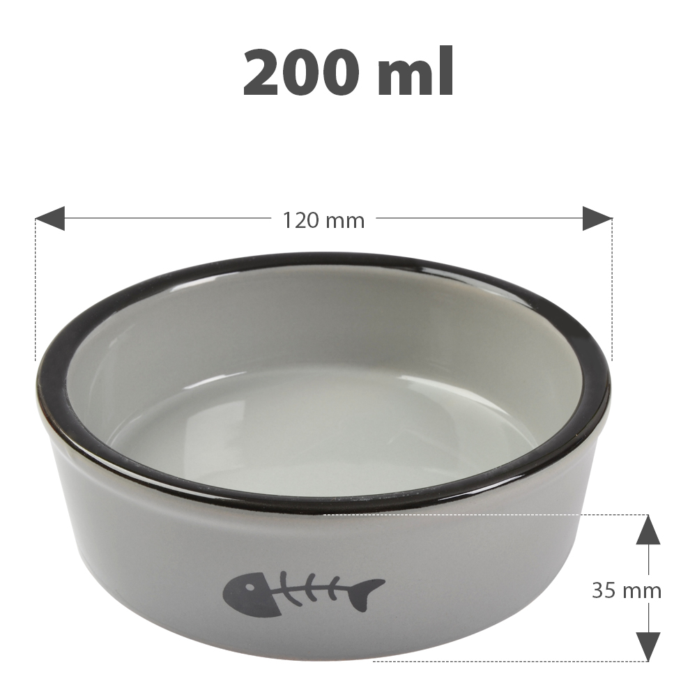 Karlie Keramická miska pro kočky 200 ml - šedá