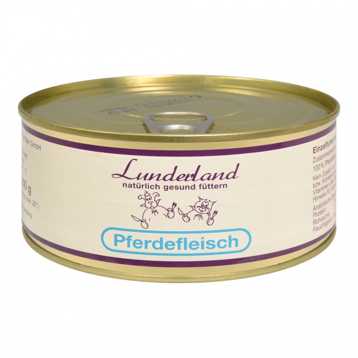 Konzerva pro psy a kočky - Koňské maso - Lunderland Váha: 300 g
