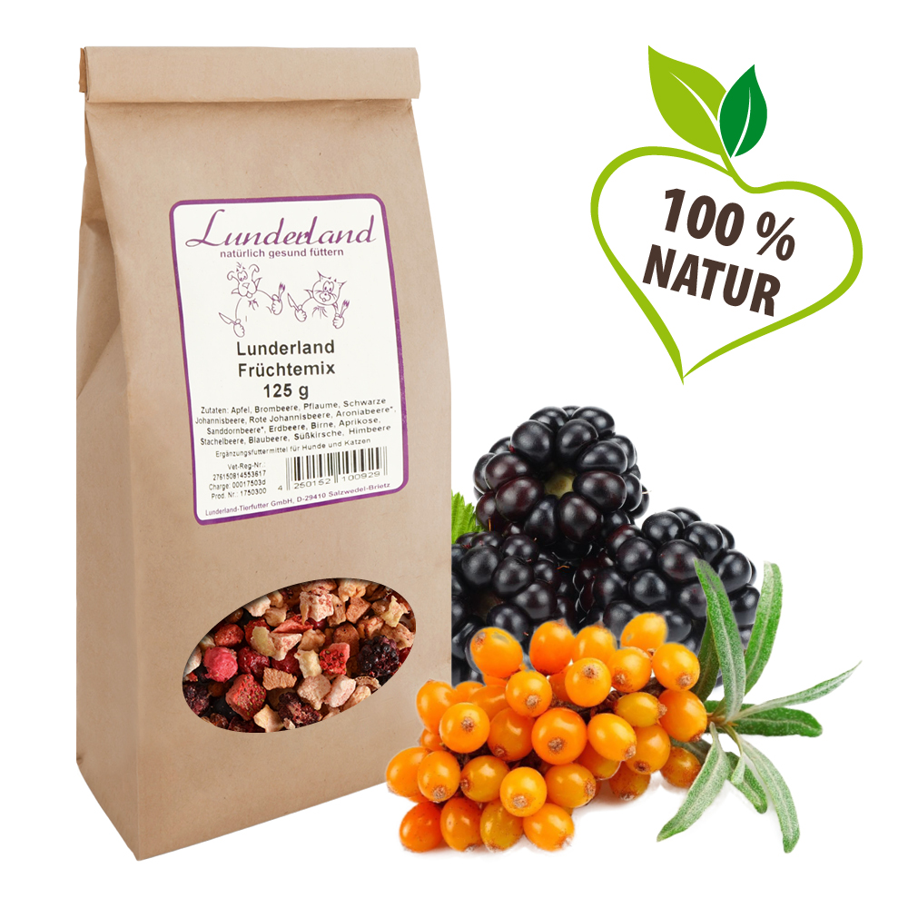 Lunderland Ovoce pro psy a kočky - Směs - sušená Váha: 125 g