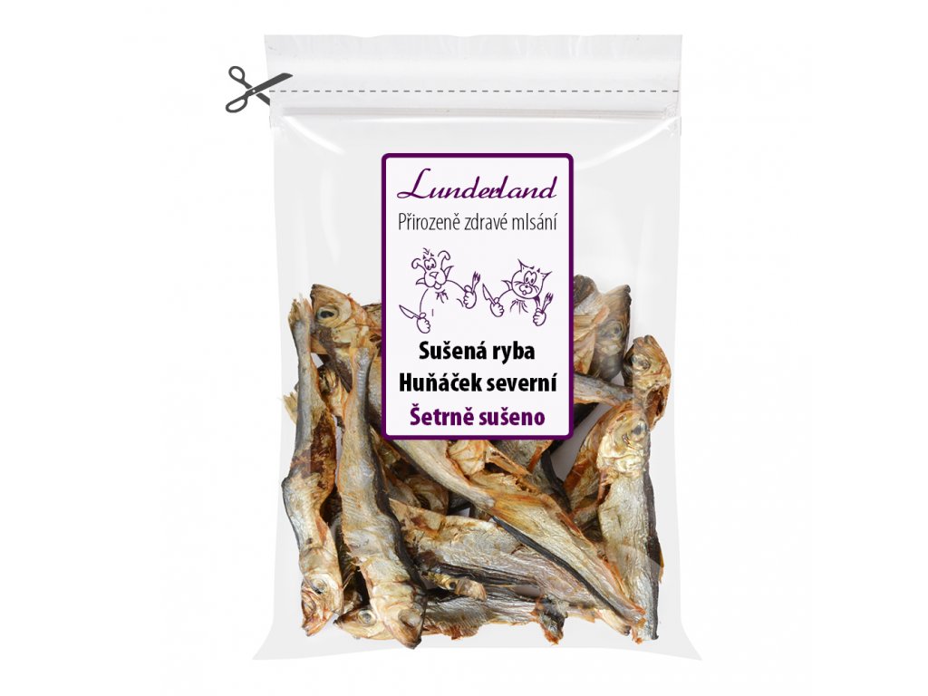 Lunderland Sušená ryba Huňáček severní Váha: 200 g