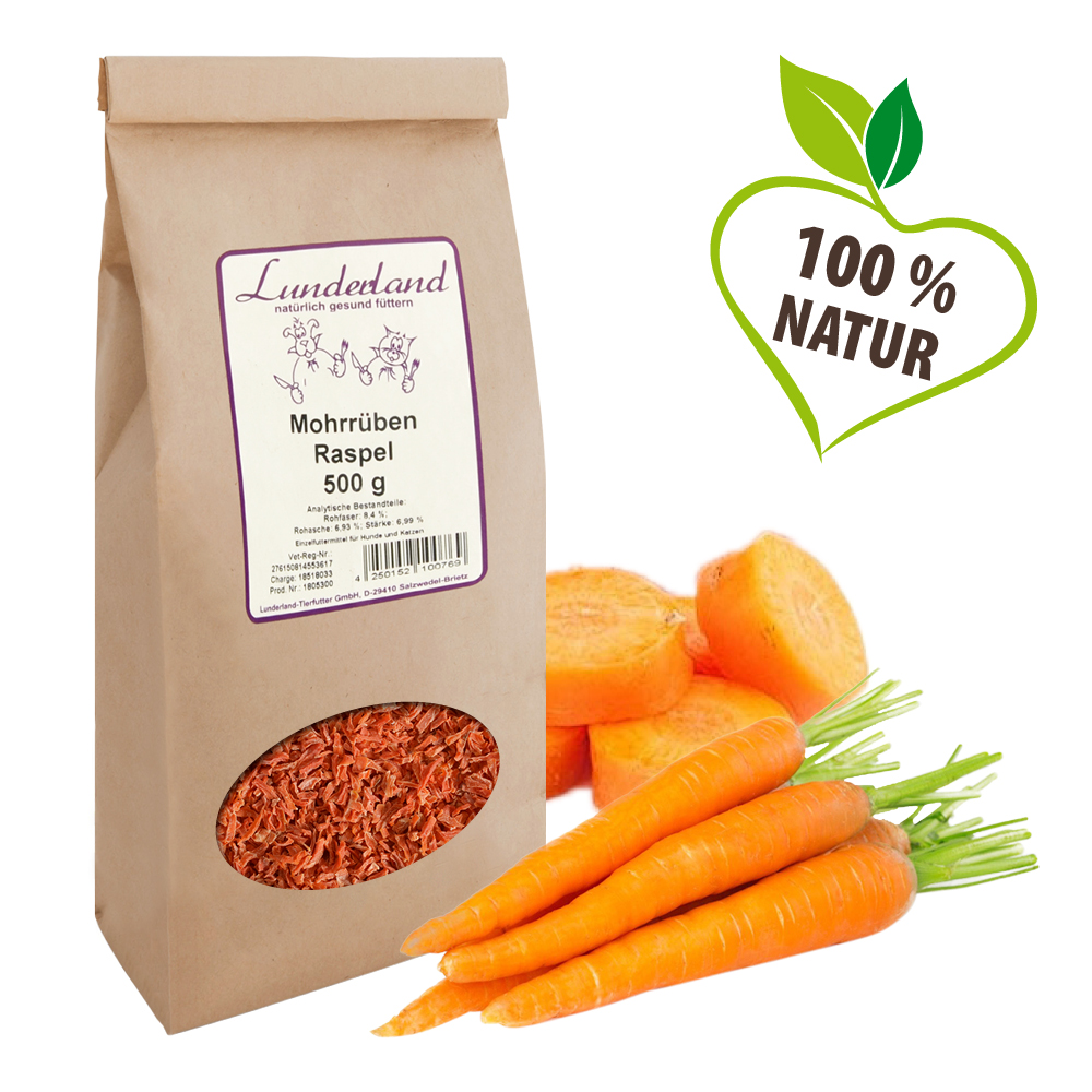 Lunderland Zelenina pro psy a kočky - Mrkev - sušená Váha: 500 g