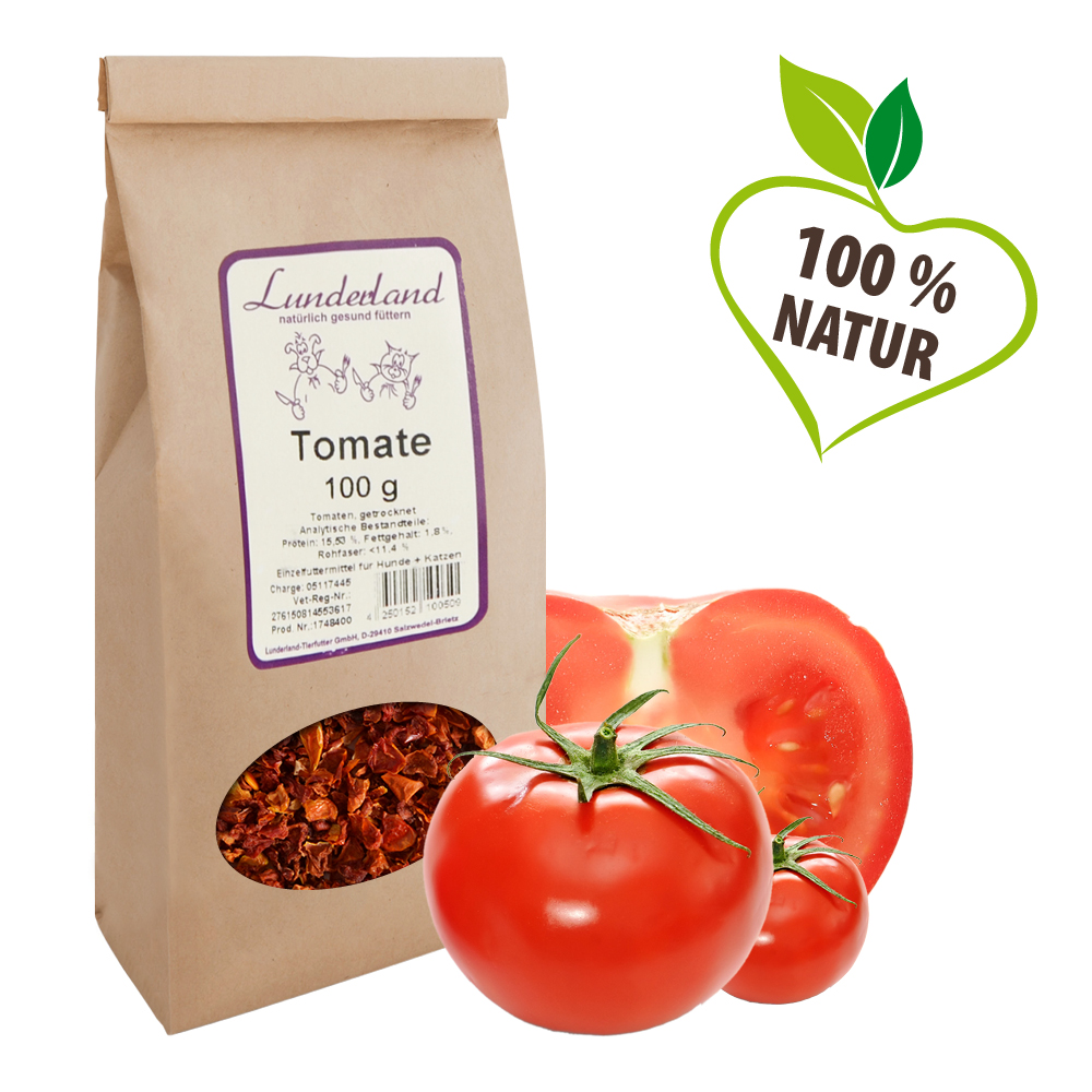 Lunderland Zelenina pro psy a kočky - Rajčata - sušená Váha: 100 g