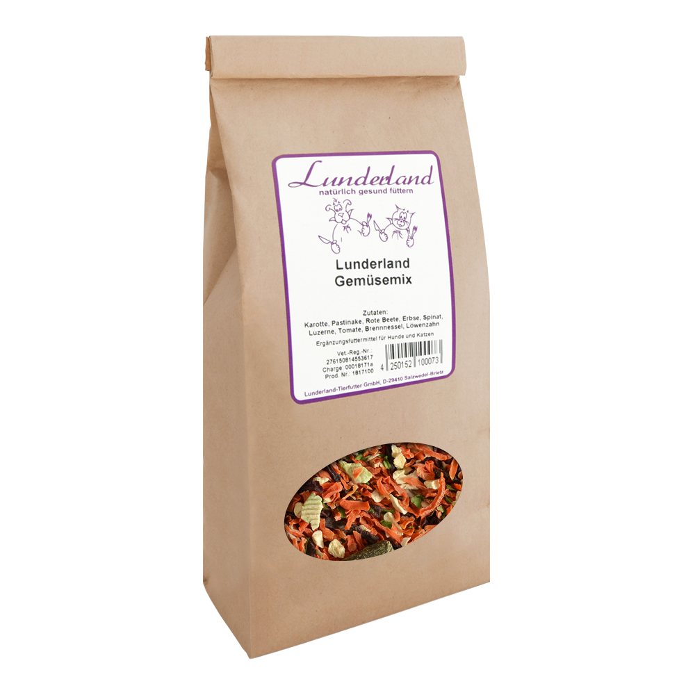 Lunderland Zelenina pro psy a kočky - Sušená směs - 100% bez obilnin Váha: 1 kg