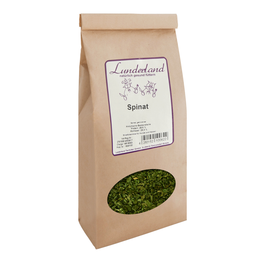 Lunderland Zelenina pro psy a kočky - Špenát - sušený Váha: 125 g