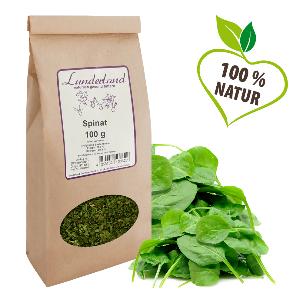 Lunderland Zelenina pro psy a kočky - Špenát - sušený Váha: 125 g