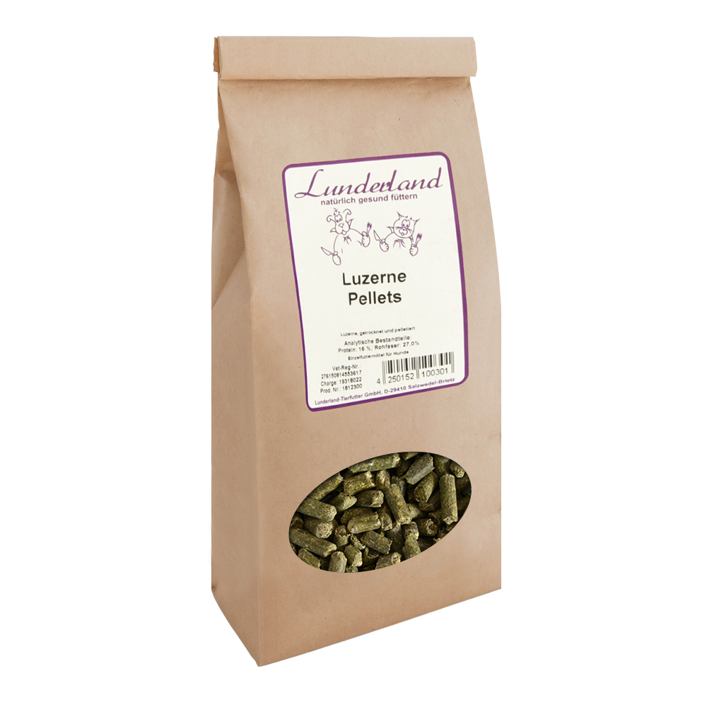Lunderland Zelenina pro psy a kočky - Vojtěškové peletky Váha: 2 kg