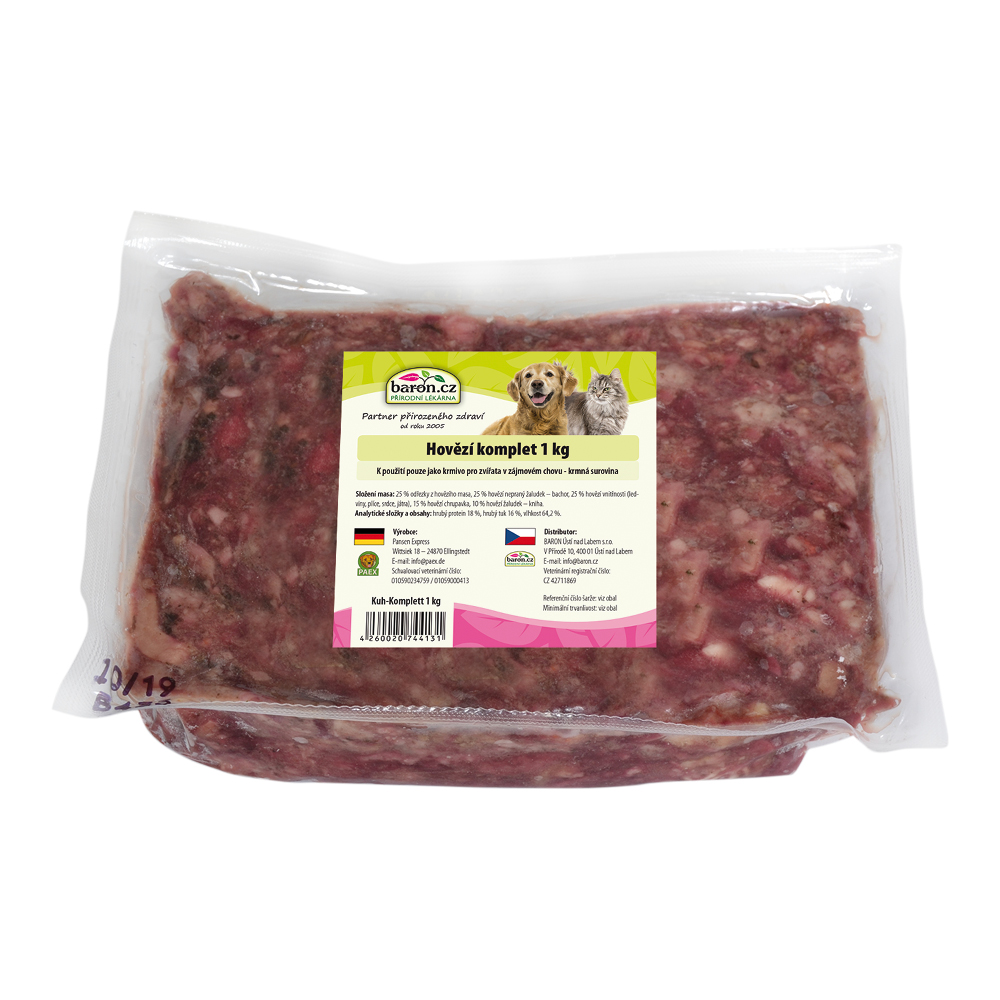 Paex Hovězí maso s dršťkami pro psy a kočky - KOMPLET Váha: 1 kg
