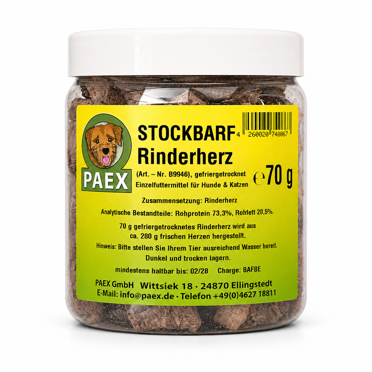 Paex Hovězí srdce, mrazem sušené 70 g Váha: 70 g