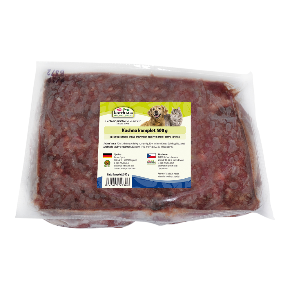 Paex Kachna KOMPLET - Maso pro psy a kočky 500 g Váha: 500 g