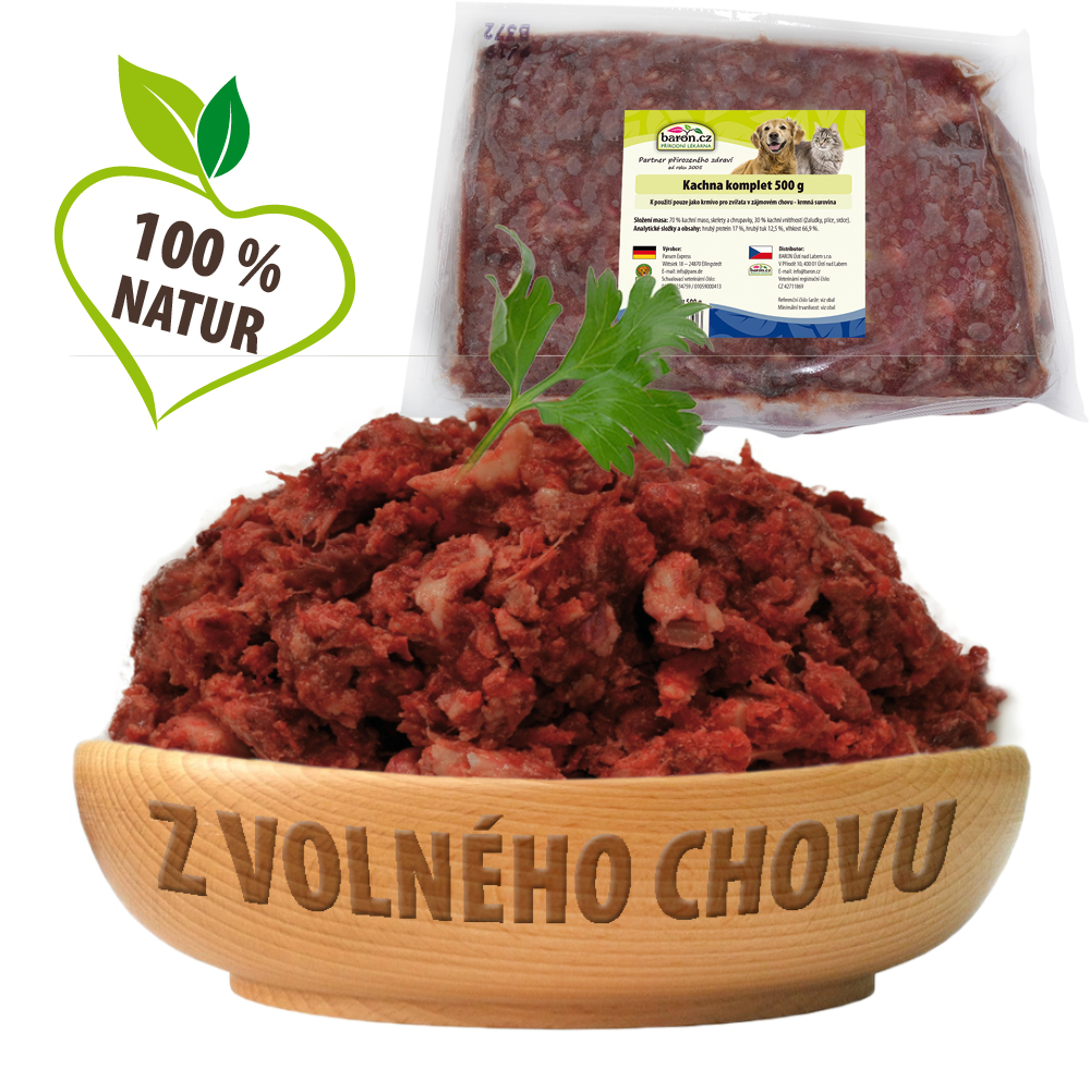 Paex Kachna KOMPLET - Maso pro psy a kočky 500 g Váha: 500 g