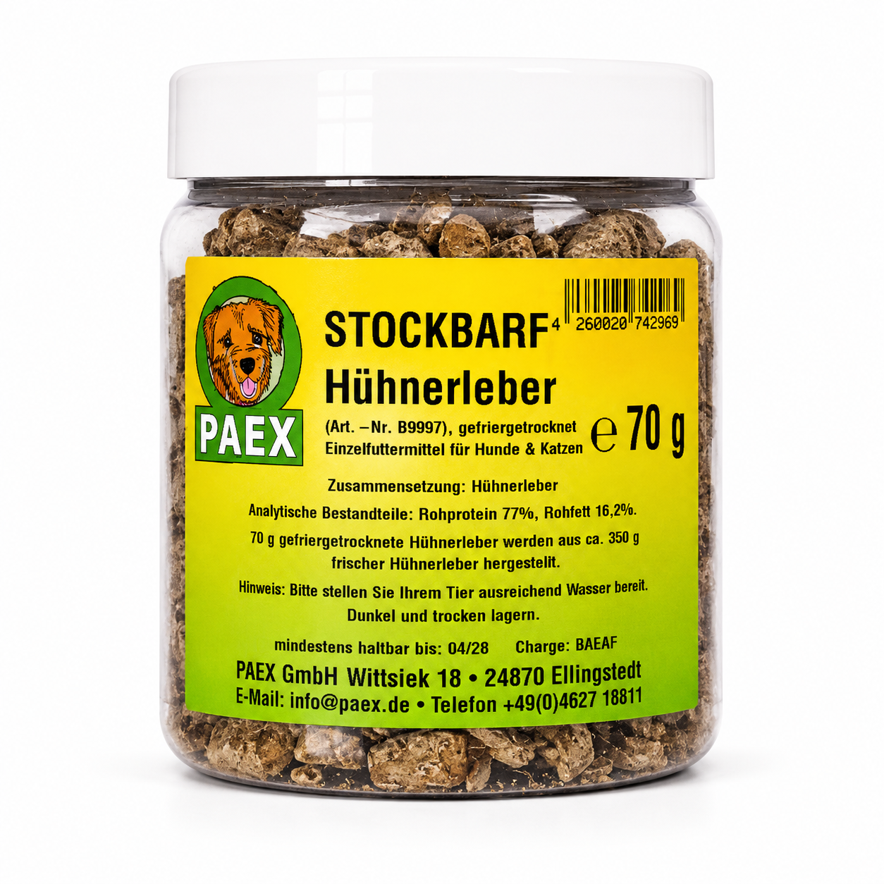 Paex Kuřecí játra, mrazem sušená 70 g Váha: 70 g