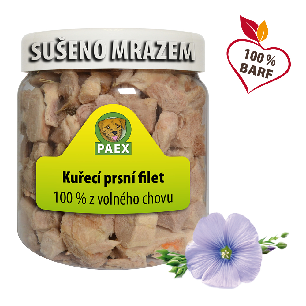 Paex Kuřecí prsní filet, mrazem sušený 80 g Váha: 80 g