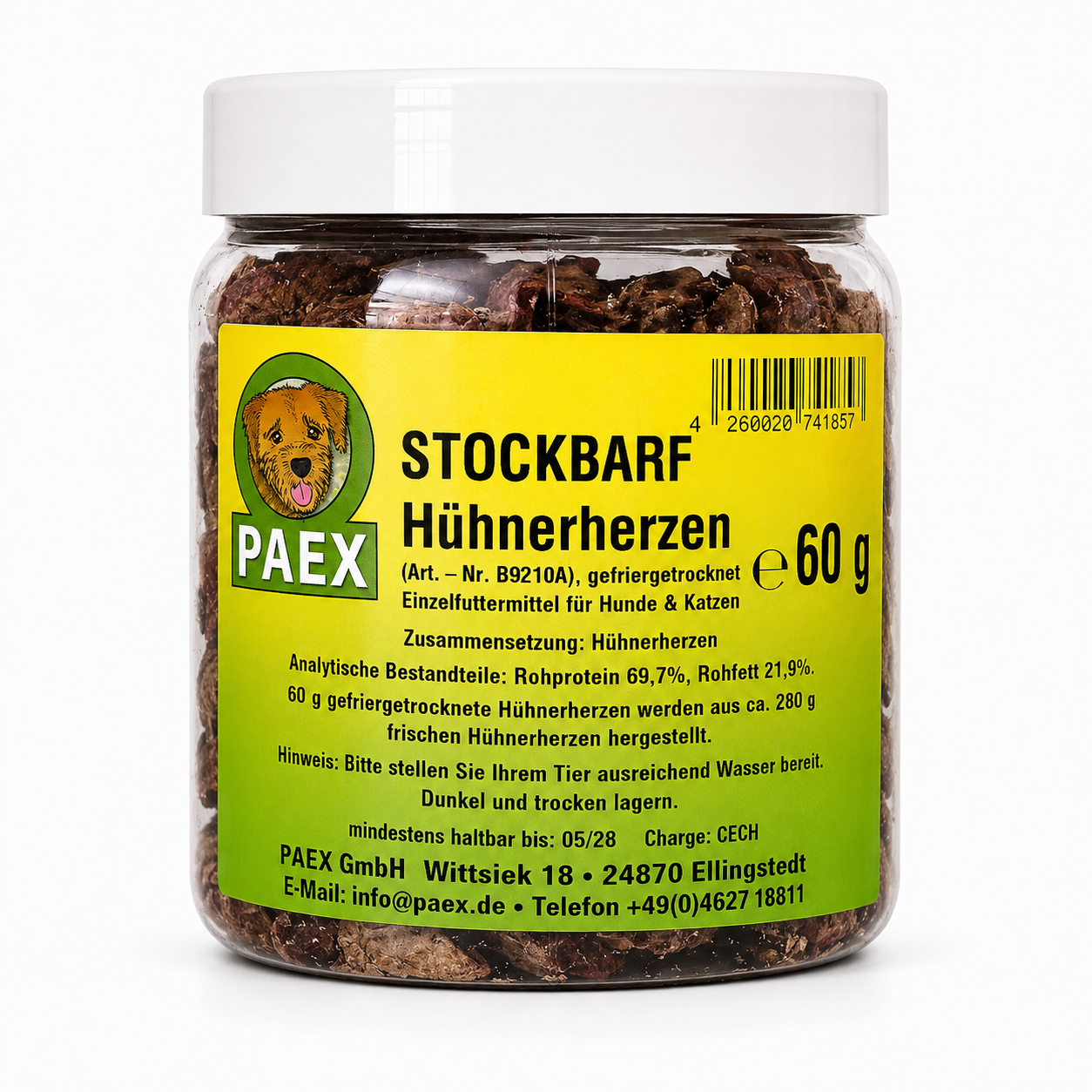 Paex Kuřecí srdíčka, mrazem sušená 60 g Váha: 60 g