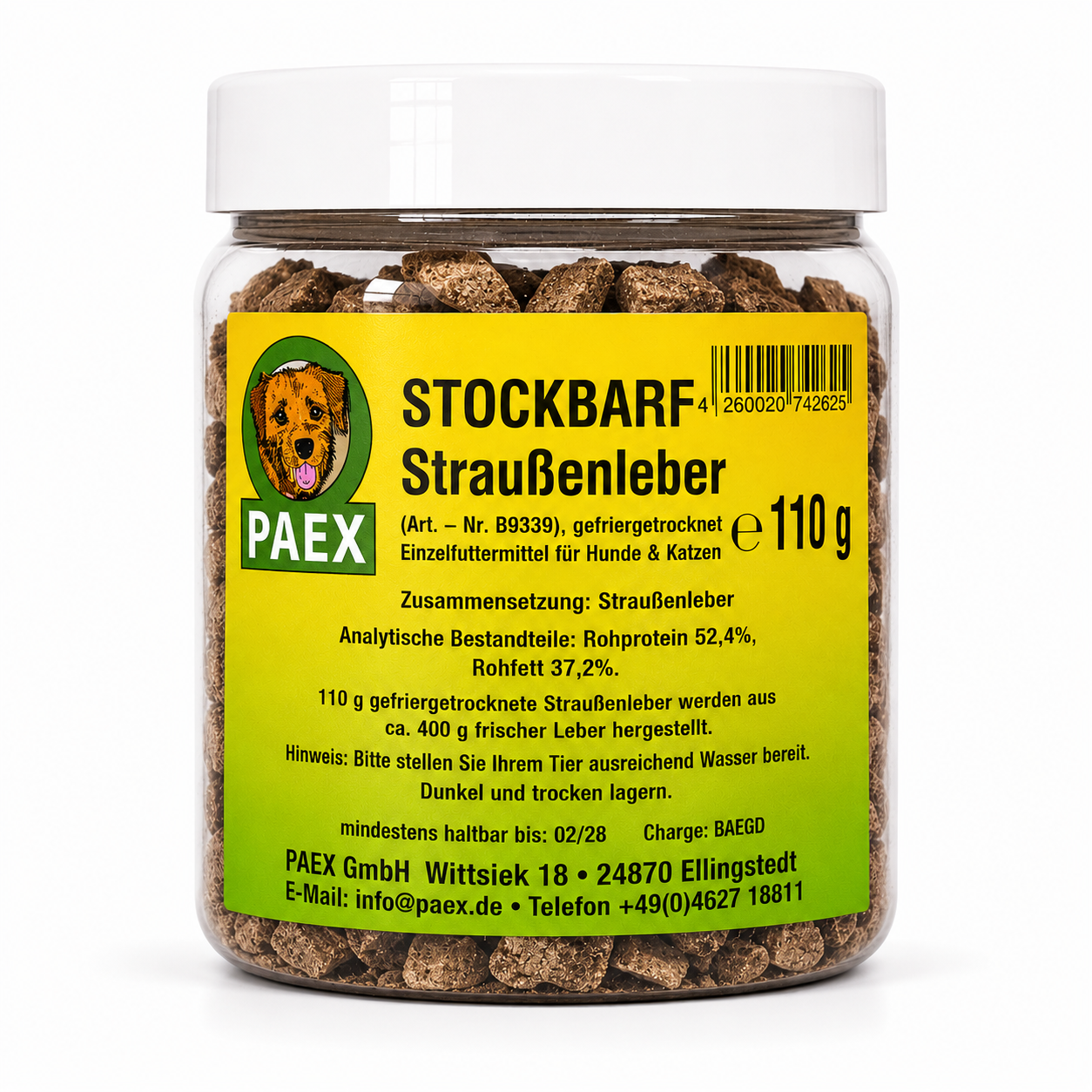 Paex Pštrosí játra, mrazem sušená 110 g Váha: 110 g