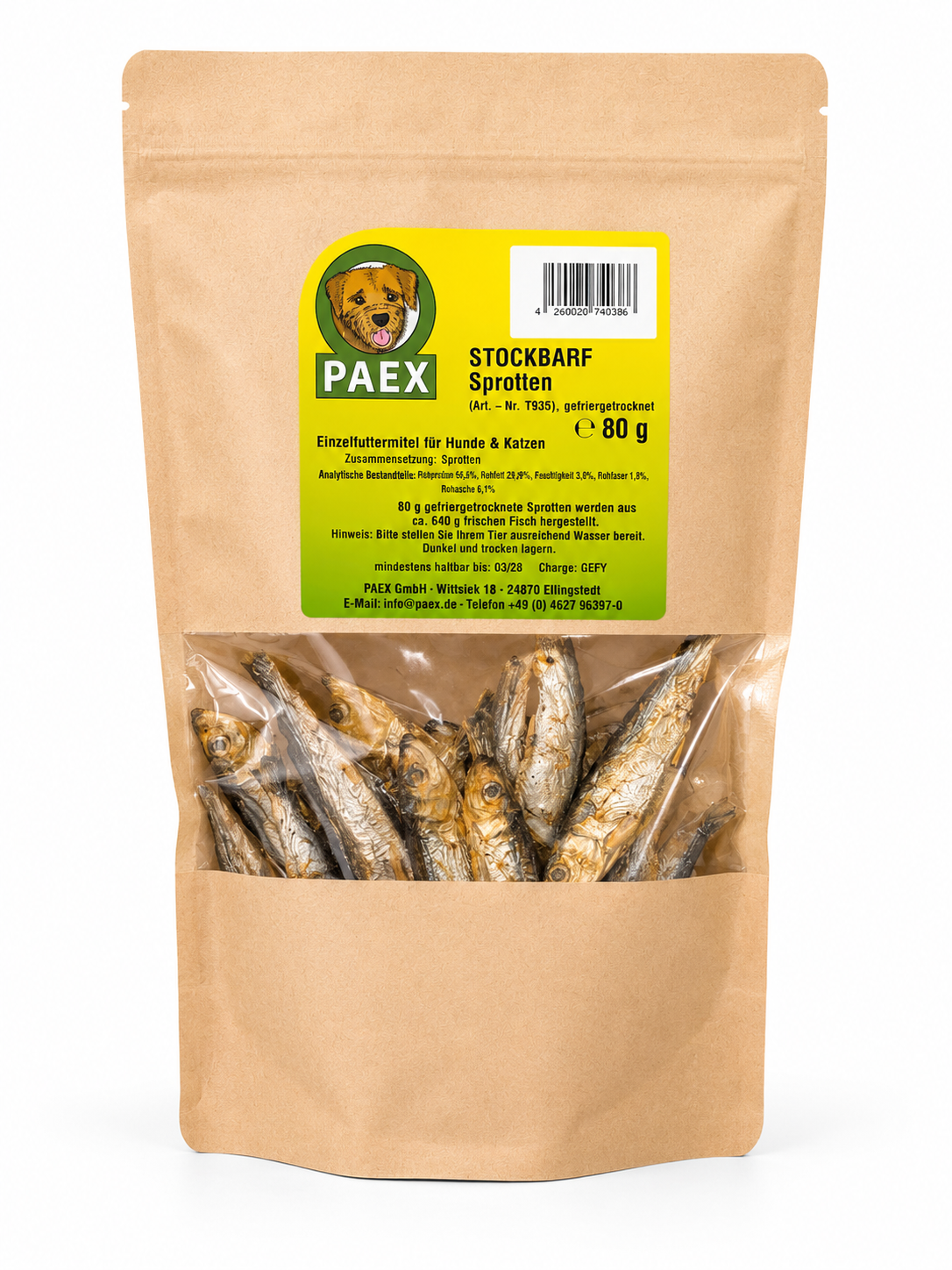 Paex Šproty, mrazem sušené 80 g Váha: 80 g