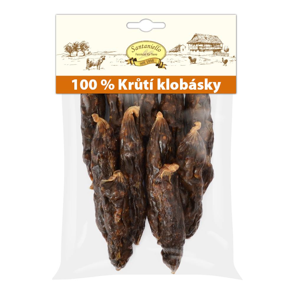 Santaniello Krůtí klobásky pro psy 100 g Váha: 100 g