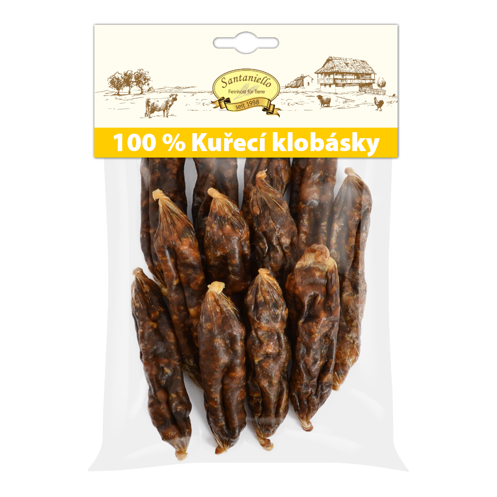 Santaniello Kuřecí klobásky pro psy 100 g Váha: 100 g
