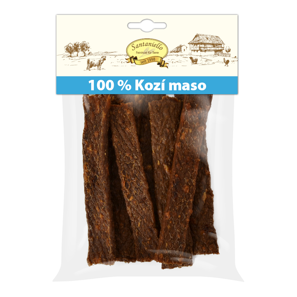Santaniello Plátky z kozího masa pro psy 100 g Váha: 100 g