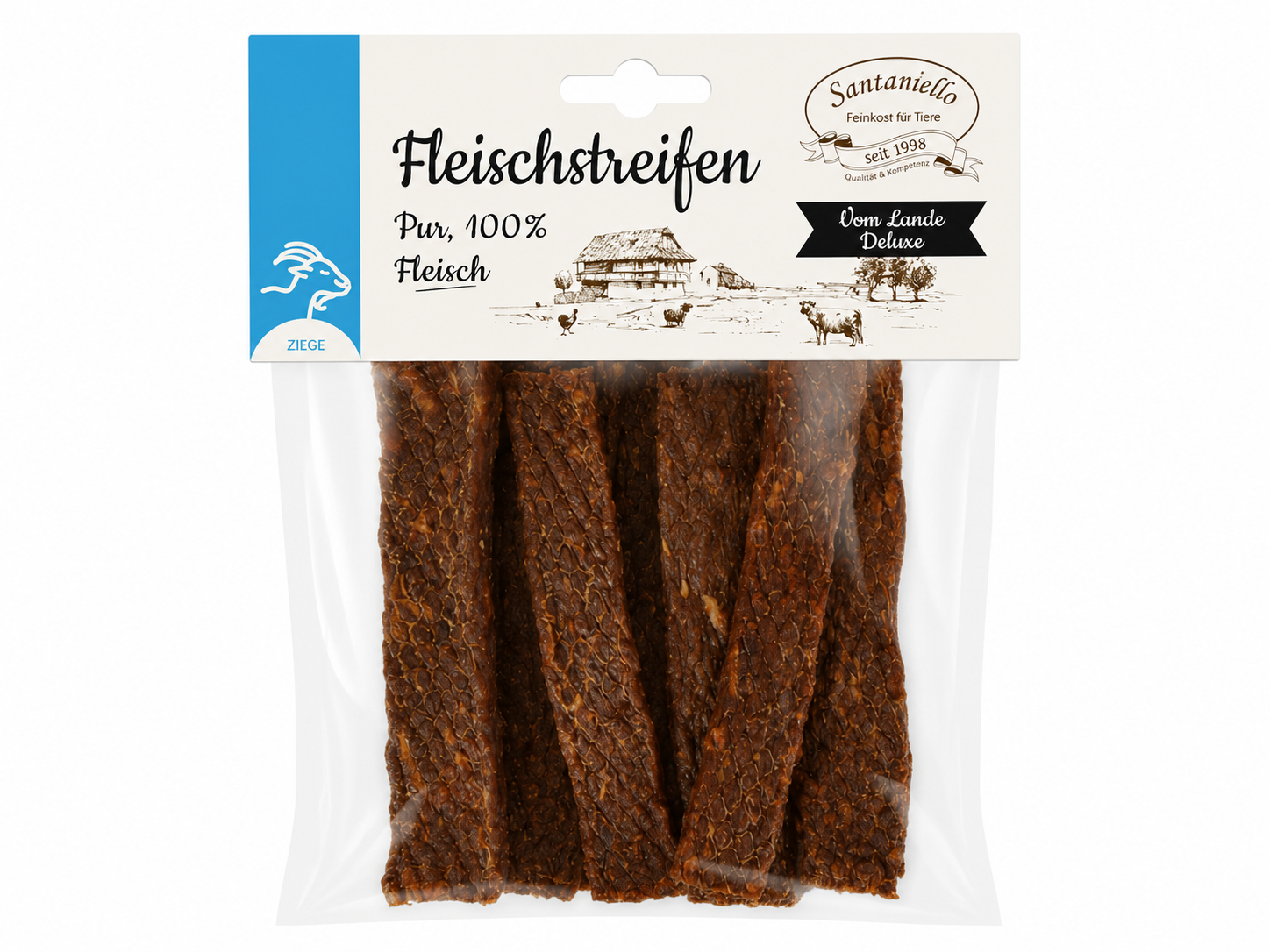 Santaniello Plátky z kozího masa pro psy 100 g Váha: 100 g