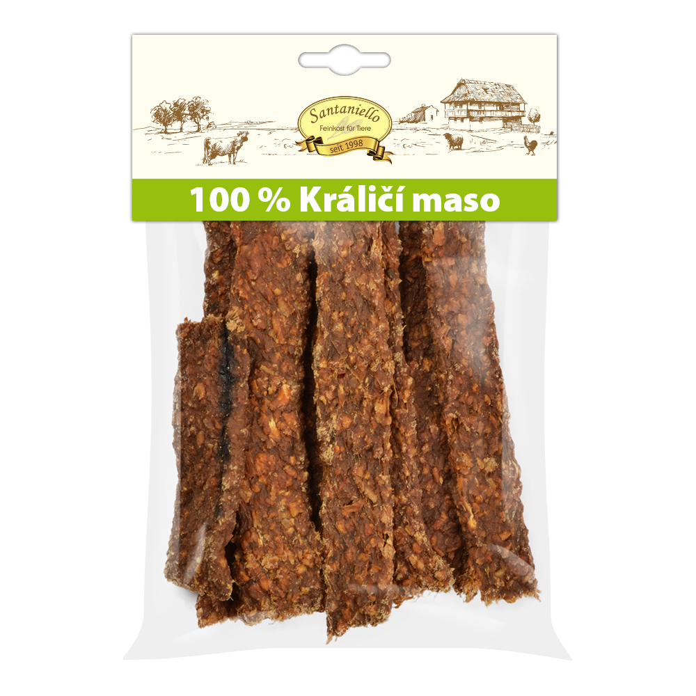 Santaniello Plátky z králičího masa pro psy 100 g Váha: 100 g