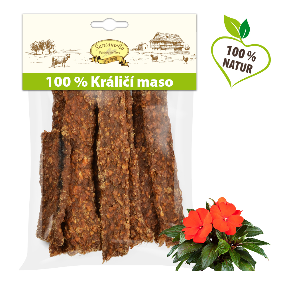 Santaniello Plátky z králičího masa pro psy 100 g Váha: 100 g