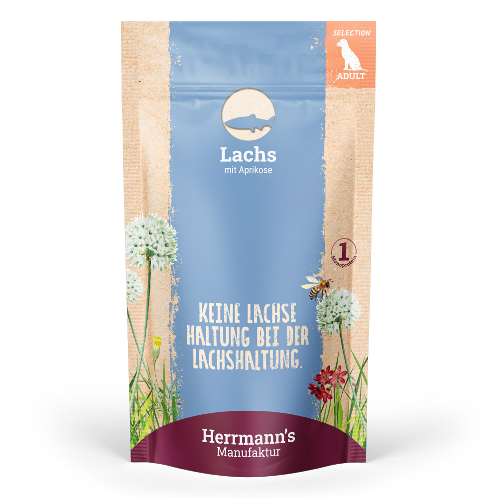 Herrmann's Kapsička pro psy - Losos s Bio meruňkou - 150 g Váha: 150 g