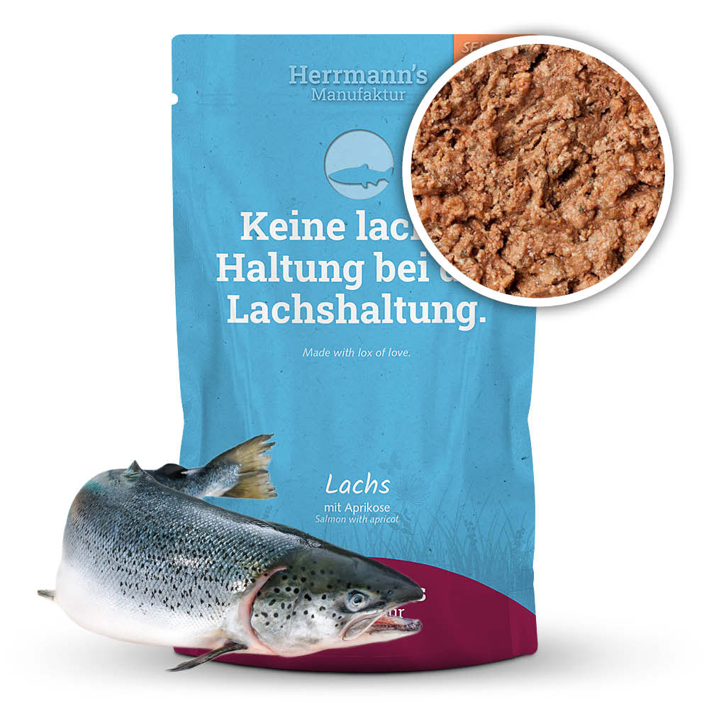 Herrmann's Kapsička pro psy - Losos s Bio meruňkou - 150 g Váha: 150 g
