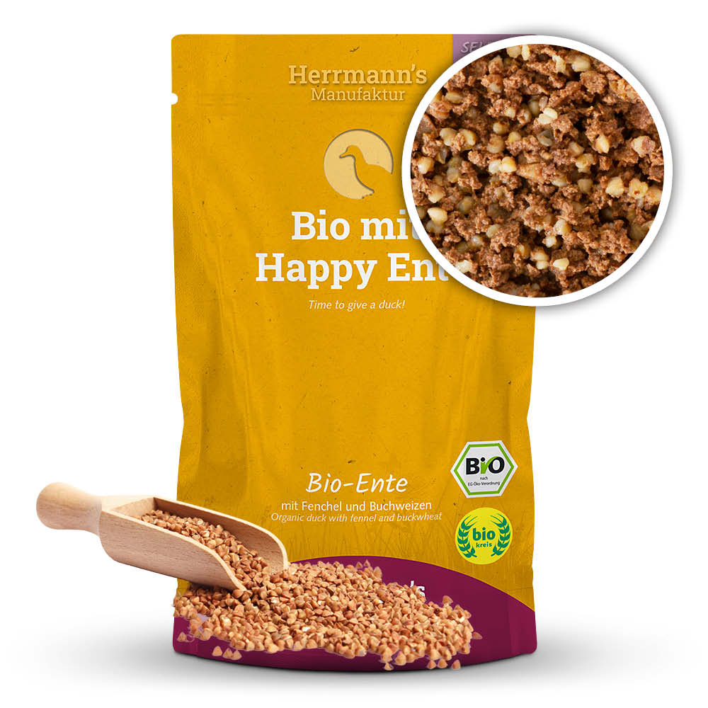 Herrmann's Kapsička pro psy - Kachní maso s fenyklem a pohankou (Bio) - 150 g Váha: 150 g