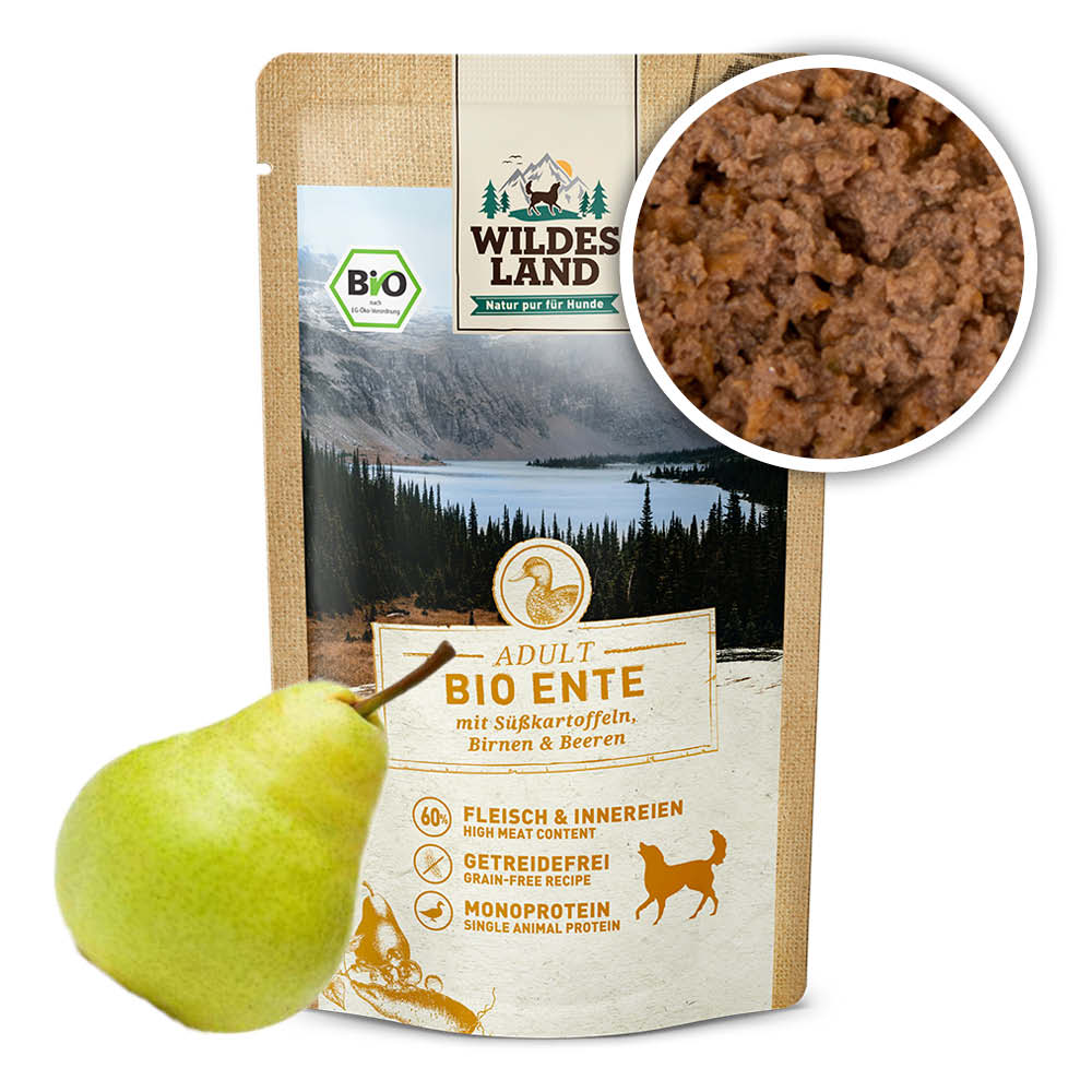 Wildes Land WL Kapsička pro psy - Kachní maso s batáty (Bio) - 125 g Váha: 125 g