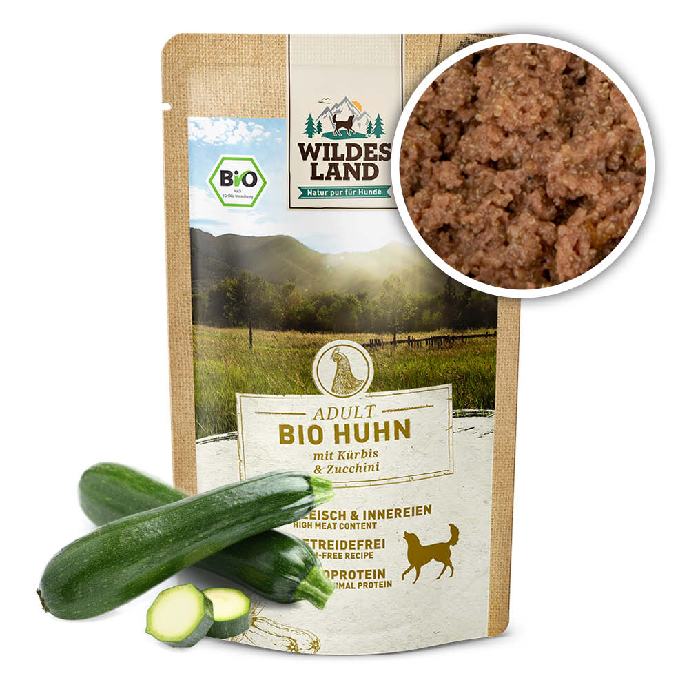 Wildes Land WL Kapsička pro psy - Kuřecí maso s dýní (Bio) - 125 g Váha: 125 g