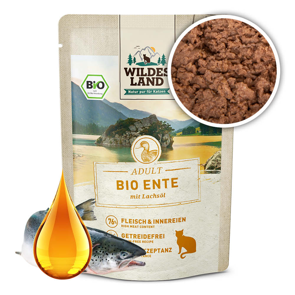 Wildes Land WL Kapsička pro kočky - Kachní maso (Bio) - 85 g Váha: 85 g