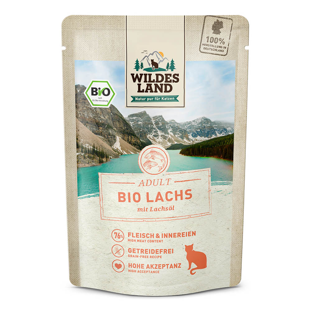 Wildes Land WL Kapsička pro kočky - Losos (Bio) - 85 g Váha: 85 g