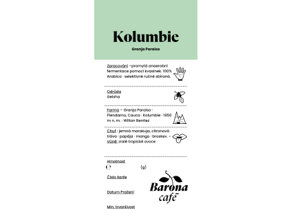 Kolumbie Granja Paraiso