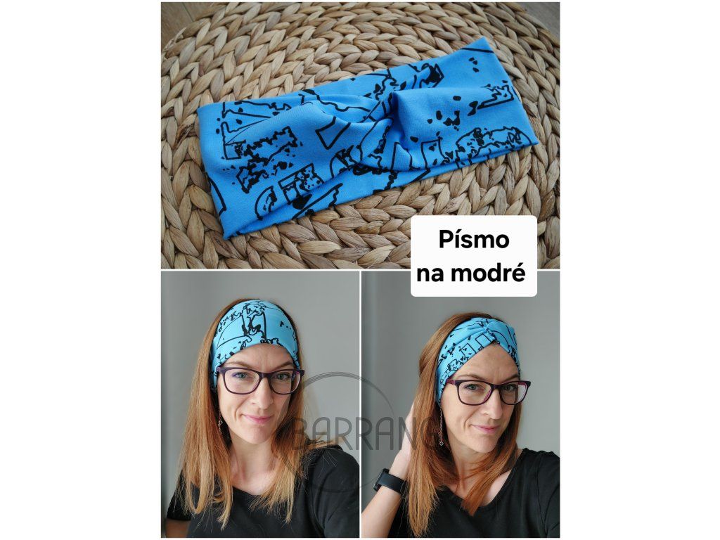 Písmo na modré