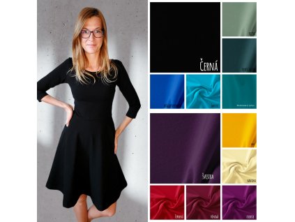 Dámské šaty - Výběr barvy, výstřihu - pružná teplákovina