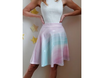 Půlkolová sukně Duha