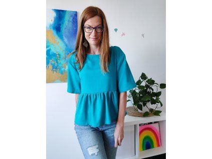 Amálie | Oversized peplum halenka ze lnu a viskózy  Volná. Vzdušná. Přirozeně ženská.