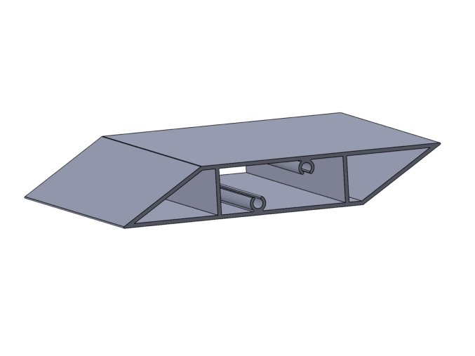 Hliníkový profil lamela 113 zkosená 113x18 mm typ W113/770676-4750 RAL 7016/ antracit délka 4,75m