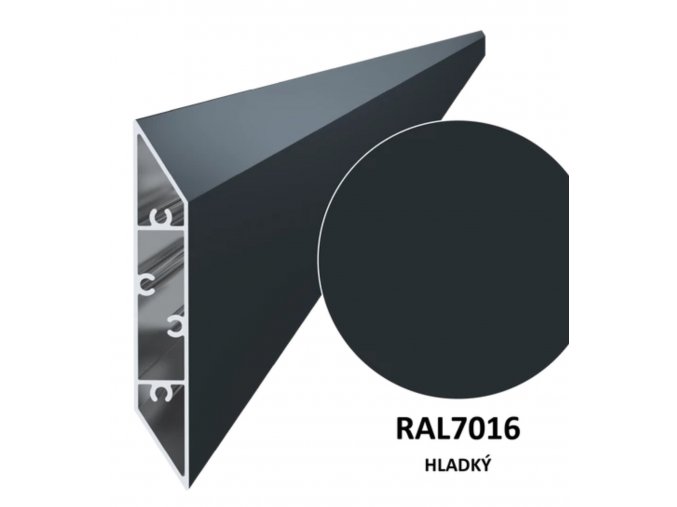 Hliníkový profil lamela 108 rozměr 108x16 mm barva Ral 7016 hladký antracit délka 6m Cena za kus
