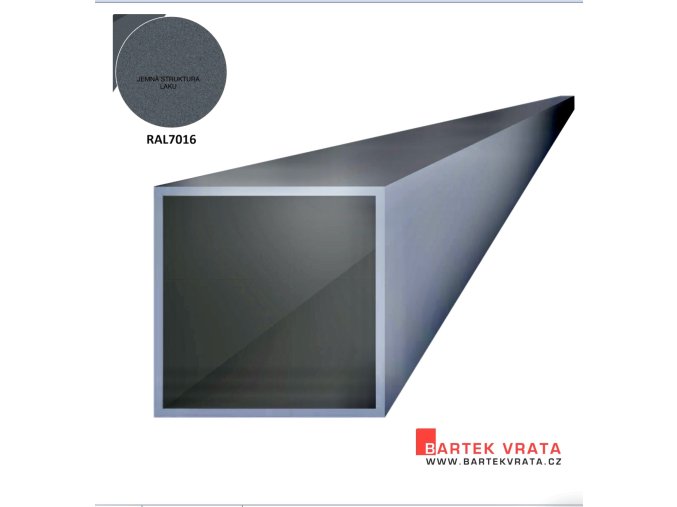 Hliníkový profil sloup 100x100x4 Ral 7016 antracit délka 6 mm
