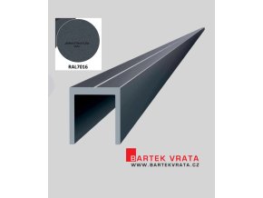 Hliníkový profil U 25 rozměr 25x25x2 barva v Ral 7016 délka 6 m Cena za kus