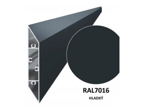 Hliníkový profil lamela 108 rozměr 108x16 mm barva Ral 7016 hladký antracit délka 6m Cena za kus